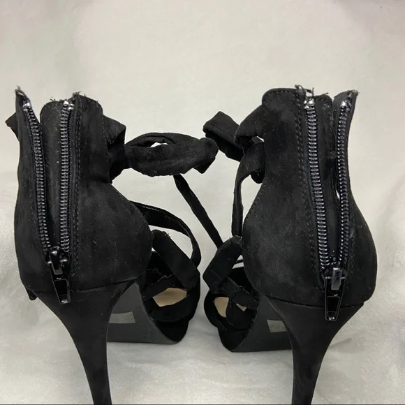 Lounge Suede Crisscross Leg Wrap Stiletto Heel - Picture 7 of 13